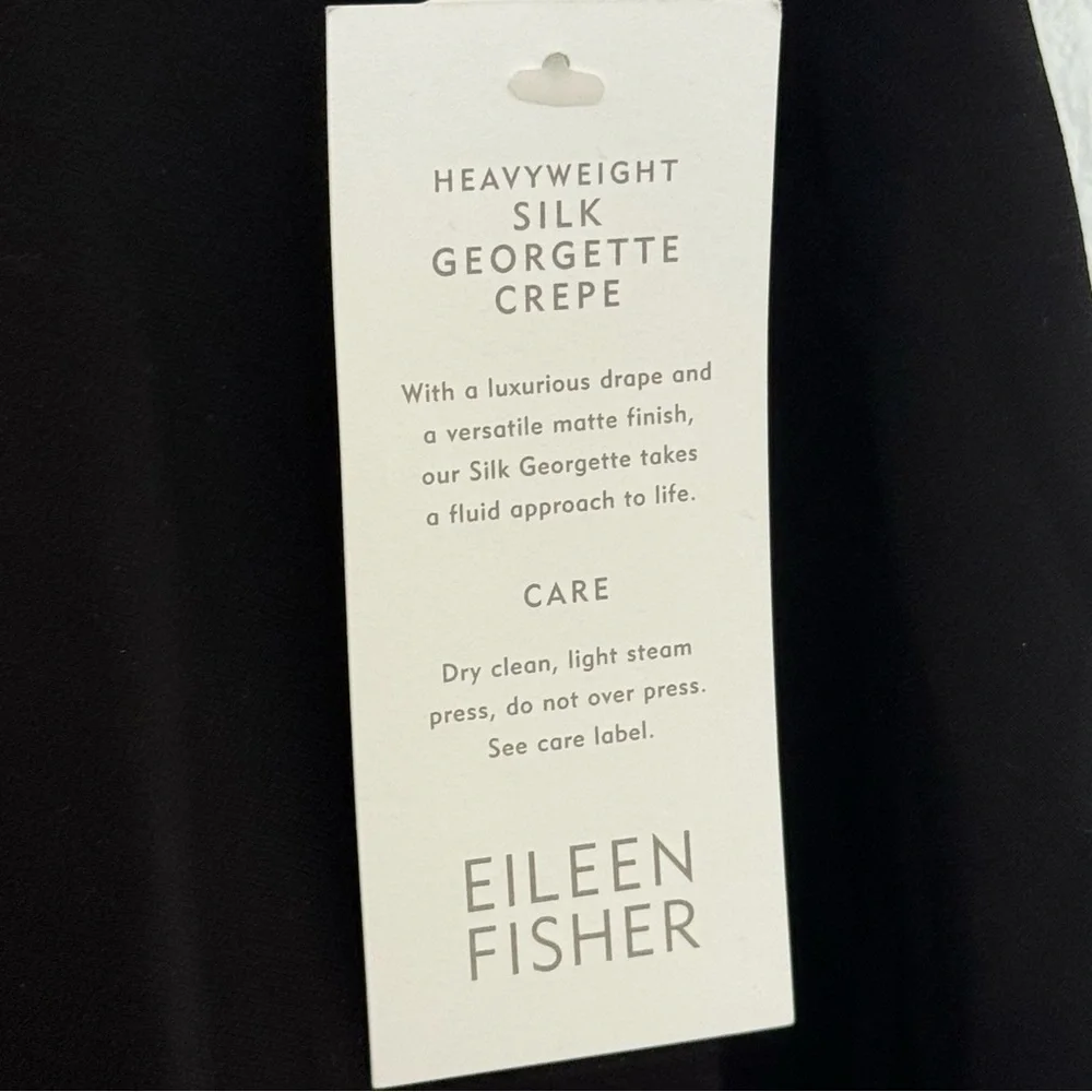 NEW EILEEN FISHER gathered 100% silk skirt in black